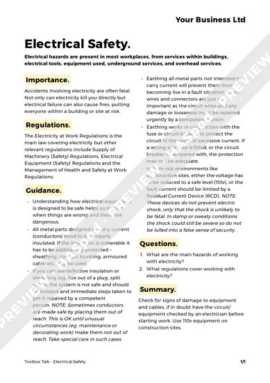 electric safe box|free electrical safety toolbox talk.